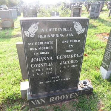 ROOYEN Gerhardus Jacobus, van 1928- & Johanna Cornelia 1933-2001