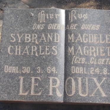 ROUX Sybrand Charles, le -1964 &amp; Magdelena Magrietha CLOETE -1966