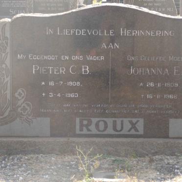 ROUX Pieter C.B. 1908-1963 &amp; Johanna E.C. 1909-1966