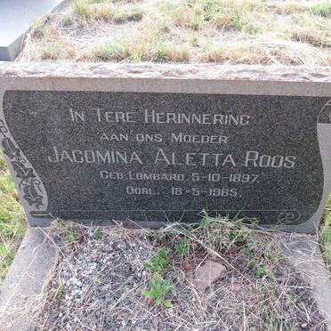 ROOS Jacomina Aletta nee LOMBARD 1897-1965