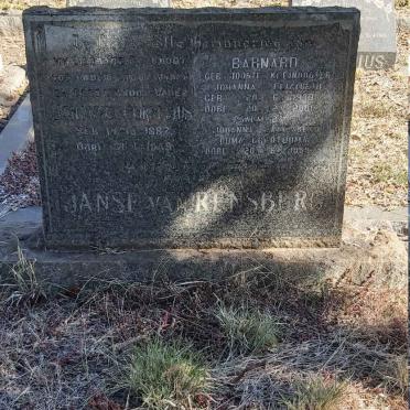 RENSBURG Johannes Cornelius, Janse van 1882-19?9 &amp; Johanna Elizabeth -19?9