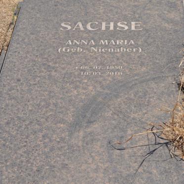 SACHSE Anna Maria nee NIENABER 1950-2010