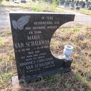 SCHALKWYK Johannes Christiaan, van 1944-1990 & Maria 1914-1986