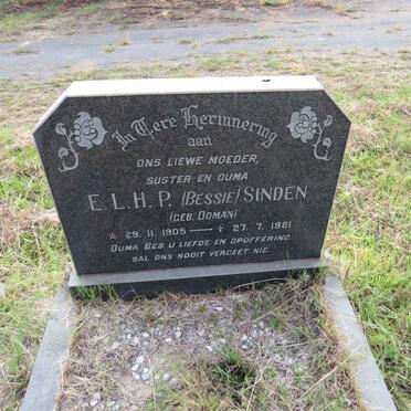 SINDEN E.L.H.P. nee DOMAN 1905-1981