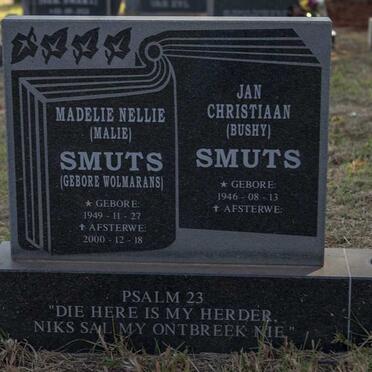SMUTS Jan Christiaan 1946- &amp; Madelie Nellie WOLMARANS 1949-2000