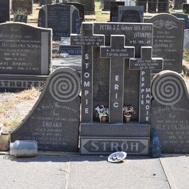 STROH Erhard 1899-1964 &amp; Aletta Sophia 191?-196? :: STROH Eric 1941-2005 &amp; Petro J.Z. VAN RHYN  1947-