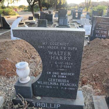 TROLLIP Walter Harry 1924-1985 & Gertruida Wilhelmina Francina 1925-1988