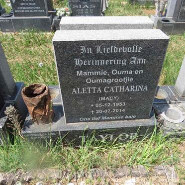 TAYLOR Aletta Catharina nee MACY 1953-2014