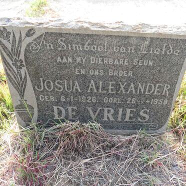 VRIES Josua Alexander, de 1926-1958