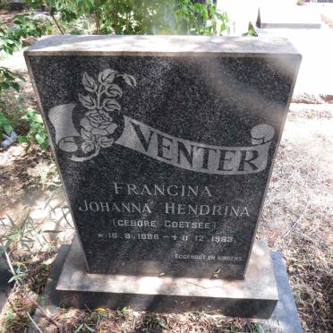 VENTER Francina Johanna Hendrina COETSEE 1886-1963
