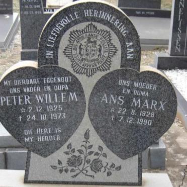 VENTER Peter Willem 1925-1973 &amp; Ans MARX 1928-1990