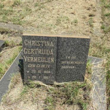 VERMEULEN Christina Gertruida nee CLOETE 1884-1967