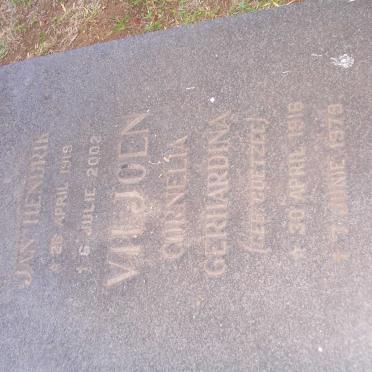 VILJOEN Jan Hendrik 1919-2002 &amp; Cornelia Gerhardina COETZEE 1916-1979