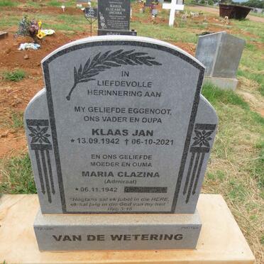 WETERING Klaas Jan, van de 1942-2021 & Maria Clazina 1942-