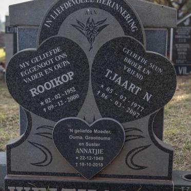 WELTHAGEN Rooikop 1952-2000 &amp; Annatjie 1949-2018 :: WELTHAGEN Tjaart N. 1977-2007