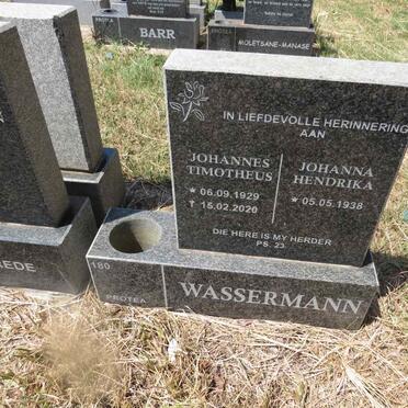 WASSERMANN Johannes Timotheus 1929-2020 & Johanna Hendrika 1938- 