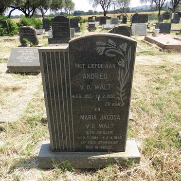 WALT Andries, v.d. 1890-1969 & Maria Jacoba KRUGER 1904-1992