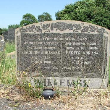 WILLEMSE Jacobus Johannes 1904-1966 &amp; Hester Adriana 1908-2001
