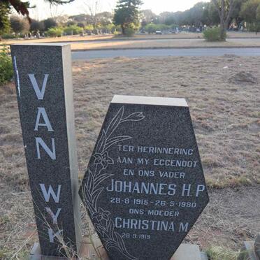 WYK Johannes H.P., van 1915-1980 & Christina M. 1919-