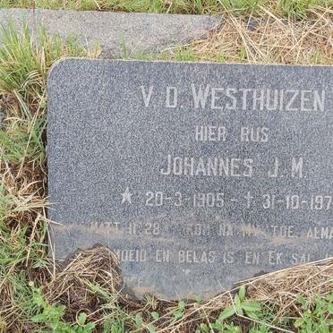 WESTHUIZEN Johannes J.M., v.d. 1905-1972