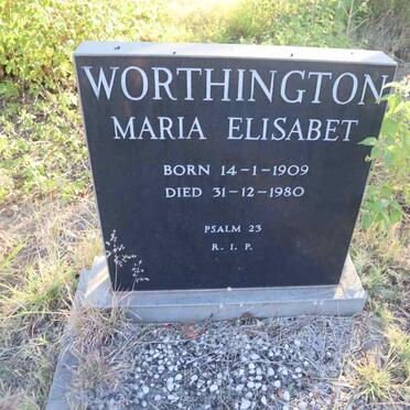 WORTHINGTON Maria Elisabet 1909-1980