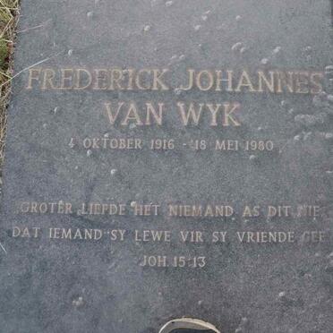 WYK Frederick Johannes, van 1916-1980
