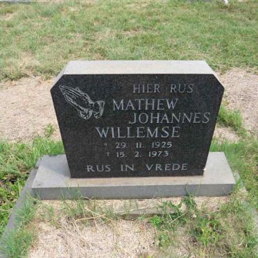 WILLEMSE Mathew Johannes 1925-1973
