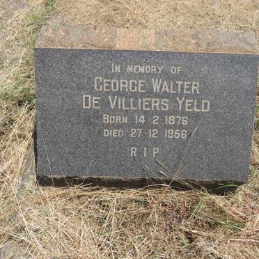 YELD George Walter De Villiers 1876-1956