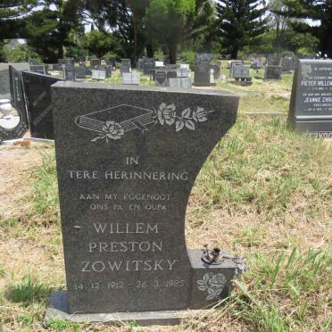 ZOWITSKY Willem Preston 1912-1985