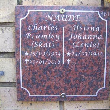 NAUDE Charles Bramley 1934-2016 &amp; Helena Johanna 1942-