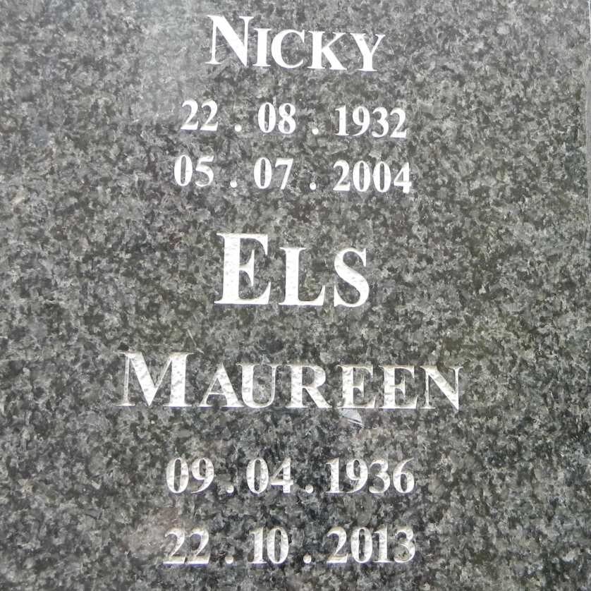 ELS Nicky 1932-2004 &amp; Maureen 1936-2013