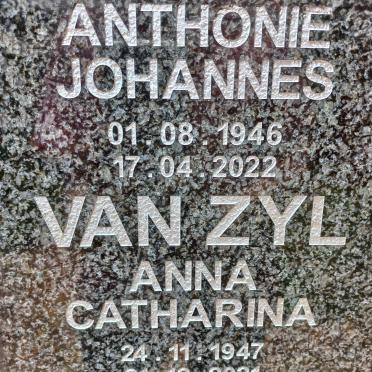 ZYL Anthonie Johannes, van 1946-2022 &amp; Anna Catharina 1947-2021