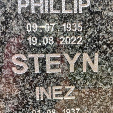 STEYN Phillip 1935-2022 &amp; Inez 1937-