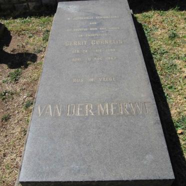 MERWE Gerrit Cornelis, van der 1899-1967