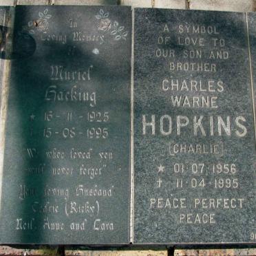 HACKING Muriel 1925-1995 :: HOPKINS Charles Warne 1956-1995