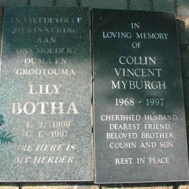 BOTHA Lily 1909-1997 :: MYBURGH Collin Vincent 1968-1997
