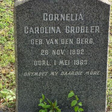 GROBLER Nicolaas Johannes Hendrik 1890-1970 &amp;  Cornelia Carolina VAN DEN BERG 1892-1963