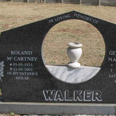 WALKER Roland McCartney 1923-2003 &amp; Gertruida Magdalena 1917-1989