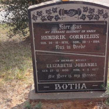BOTHA Hendrik Cornelius 1878-1964 &amp; Elizabeth Johanna 1890-1977