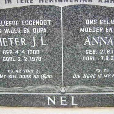 NEL Pieter J.L. 1908-1978 &amp; Anna E. 1913-2003