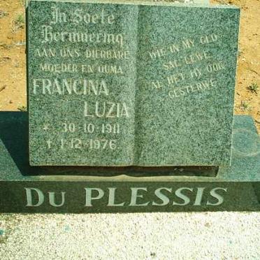 PLESSIS Francina Luzia, du 1911-1976