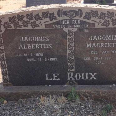 ROUX Jacobus Albertus, le 1875-1962 &amp; Jacomina Magrietha VAN WYK 1870-