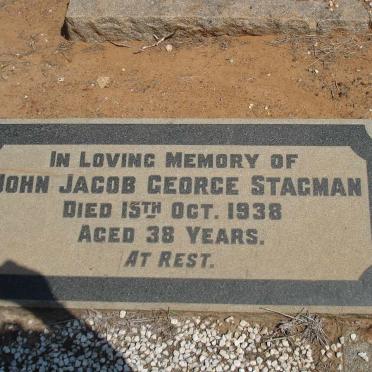 STAGMAN John Jacob George -1938