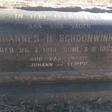 SCHOONWINKEL Johannes H. 1919-1963