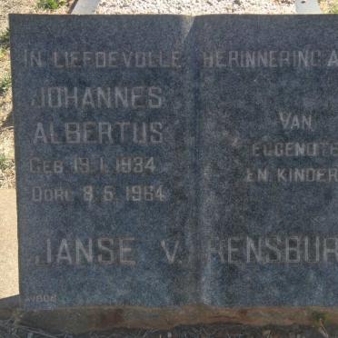 RENSBURG Johannes Albertus, Janse v. 1934-1964