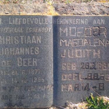 BEER Christiaan Johannes, de 1877-1955 &amp; Magdalena Judith 1888-1969