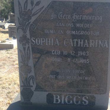 BIGGS Sophia Catharina 1903-1985