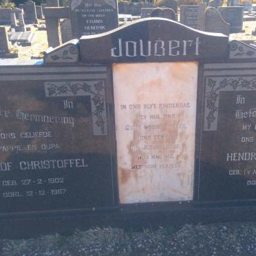 JOUBERT Roelof Christoffel 1902-1967 &amp; Hendrina Johanna V.NIEKERK 1897-1964