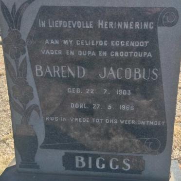 BIGGS Barend Jacobus 1903-1966