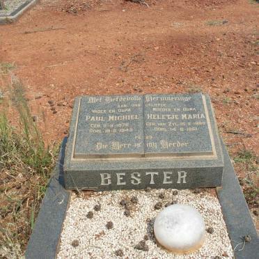 BESTER Paul Michiel 1876-1948 &amp; Heletje Maria VAN ZYL 1880-1961 